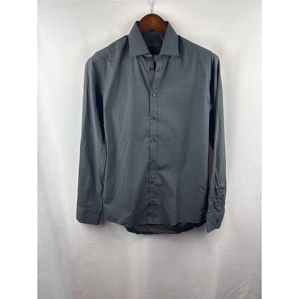 Men’s Sand by Mario’s Small Black & Grey Patterned Button Down